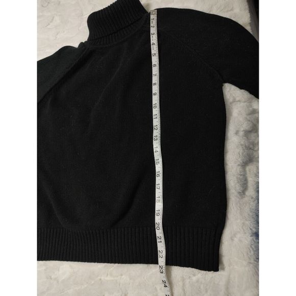 Women's Karen Scott Black Cotton Turtleneck Sweater M - Picture 5 of 7